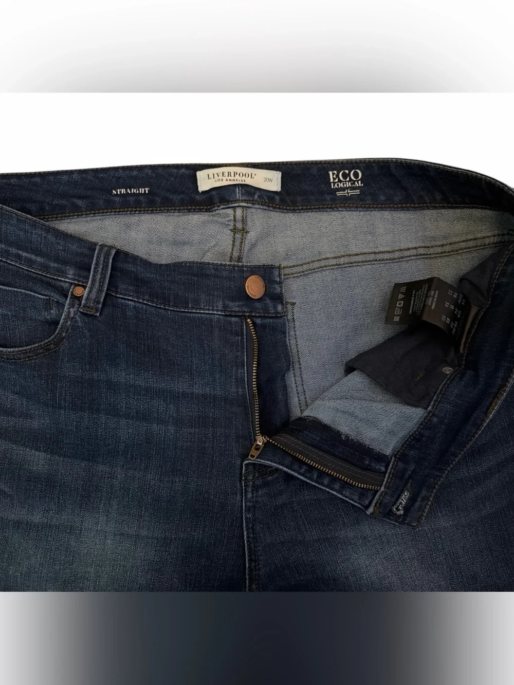 Liverpool Straight Leg Jeans Dark Wash Eco Aesthetic Women’s Size 20W Minimalist